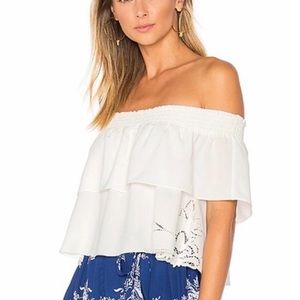 Lovers + Friends Angie White Off Shoulder Top